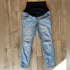 Great Expectations Maternity Light Wash Jeans Over the Belly Band SZ Small (4/6)